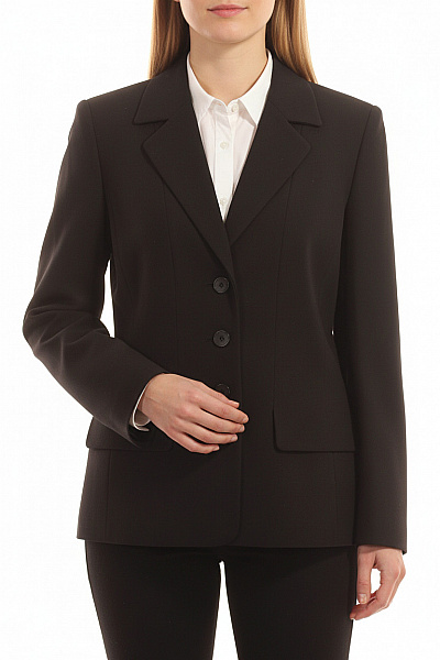 WINDSMOOR Černé Polyesterové Společenské Sako Elegantní Vypasované Jednořadé Business Velikost 40