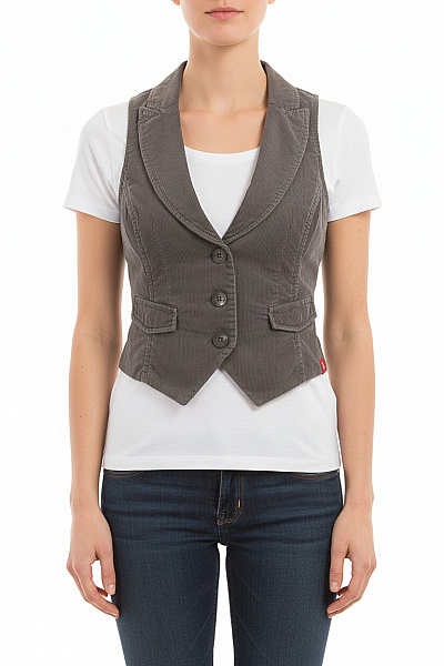 Esprit Dámská Vesta Šedá Second Hand Vel. S