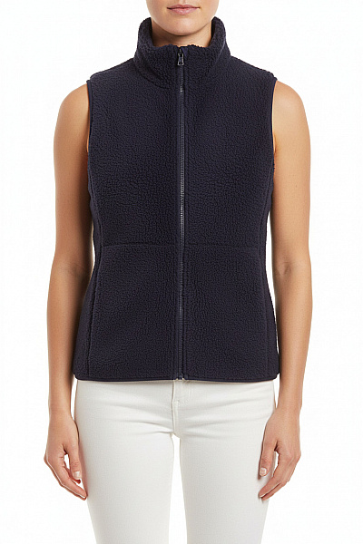 UNIQLO Dámská Tmavě Modrá Fleecová Teplá Vesta Bez Rukávů Vel. L