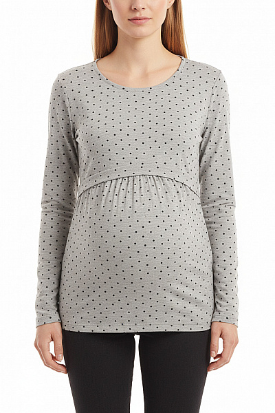 Seraphine Dámské Tričko S Dlouhým Rukávem A Potiskem Puntíky Kojící Těhotenské Vel. M