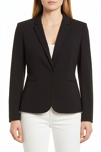Next Dámské černé Polyesterové Společenské Sako Vypasované Elegantní Jednořadé S Jedním Knoflíkem Vel. 48