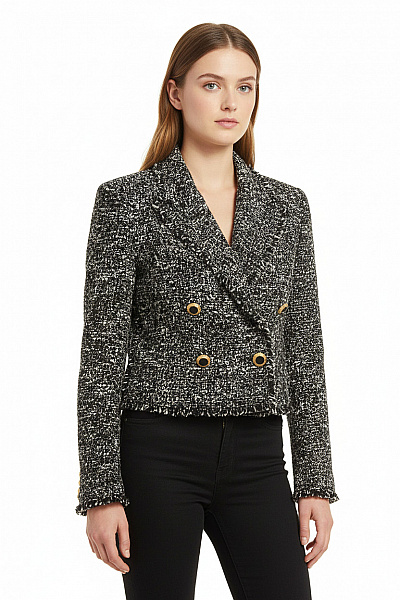 ZARA Teplé Dámské Sako Černobílé Vel. XS