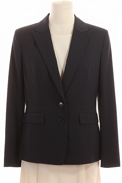 Best Connections Dámské Modré Polyesterové Viskózové Vypasované Sako Elegantní Společenské Business Jednořadé Vel. 42