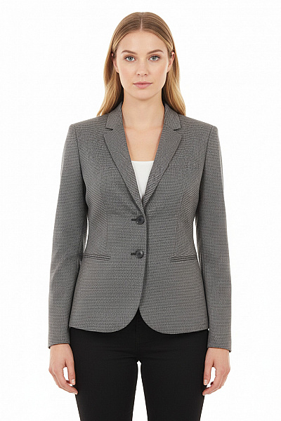 BENETTON Dámské Polyesterové Vypasované Sako Podzimní Elegantní Pruhované Vzorované Velikost 42