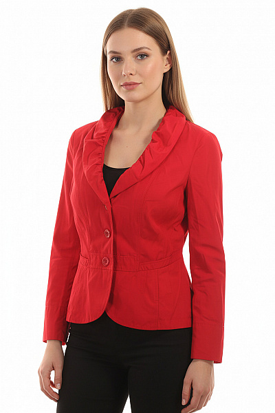 TAIFUN Červené Polyesterové Vypasované Sako Letní Elegantní Moderní Do Pasu Velikost 40