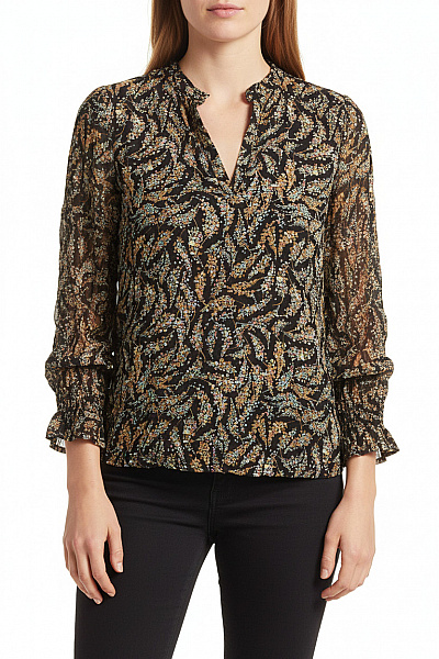 FABIENNE  CHAPOT Dámská Halenka S Dlouhým Rukávem A Potiskem Velikost 40