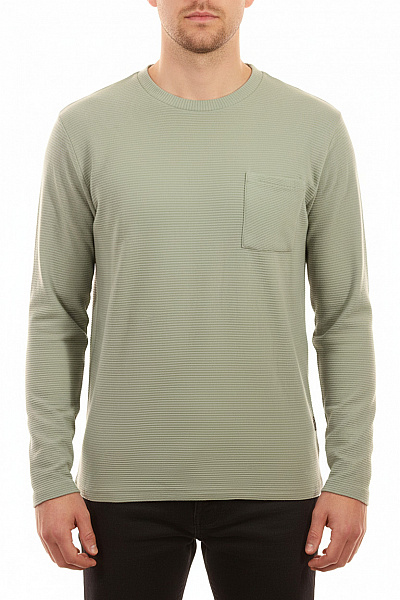 Key Largo Pánské Bavlněné Tričko Dlouhý Rukáv Zelené Pruhované žebrované Basic S Kapsou Velikost Xxl