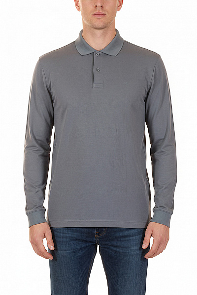 Calvin Klein Pánské Bavlněné Tričko Polo S Dlouhým Rukávem šedé Jednobarevné Basic Velikost M