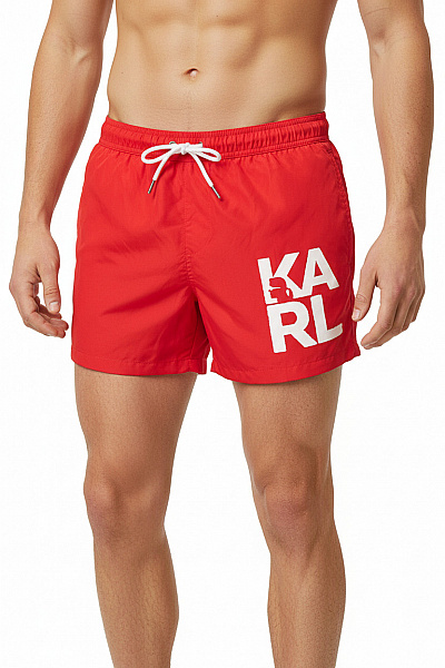 Pánské Koupací Kraťasy Červené Karl Lagerfeld Vel. M