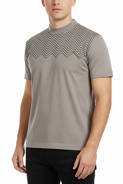 ARMANI Pánské Tričko šedé S Krátkým Rukávem A Potiskem Velikost Xl