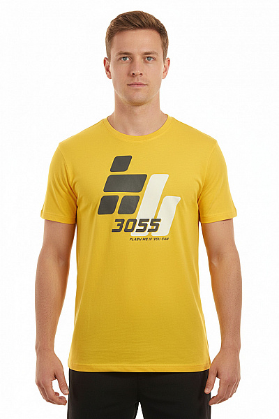 Hugo Boss Pánské Bavlněné žluté Tričko S Krátkým Rukávem A Potiskem 3055 Velikost L