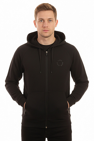 Hugo Boss Pánská černá Mikina S Kapucí Na Zip Sportovní Streetwear Velikost L