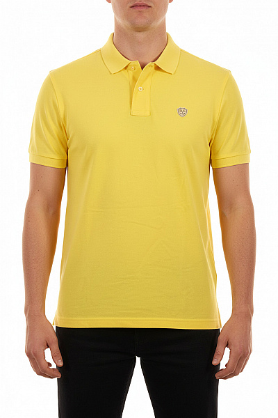 VERSACE Polo Tričko Žluté Jednobarevné S Krátkým Rukávem Basic Vel. XL