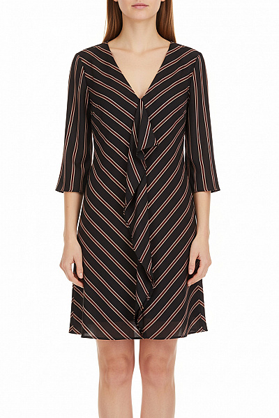 LIU JO Černé šaty S Proužkem Zavinovací Midi Elegantní Na Denní Nošení Vel. 36