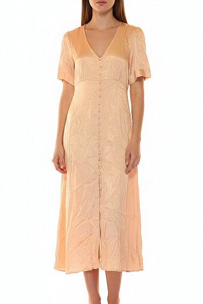 Coast Dámské Midi šaty Saténové Propínací Letní Volné Pastelové Vel. 40