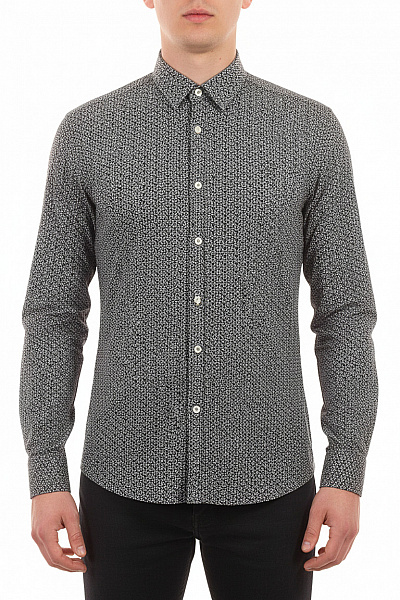 Hugo Boss Pánská Lyocellová Košile Slim Fit Vzorovaná černobílá Vel. M