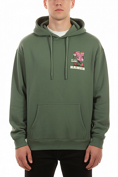 Sublevel Pánská Zelená Mikina S Kapucí A Potiskem Ramenu Streetwear Vel. XL