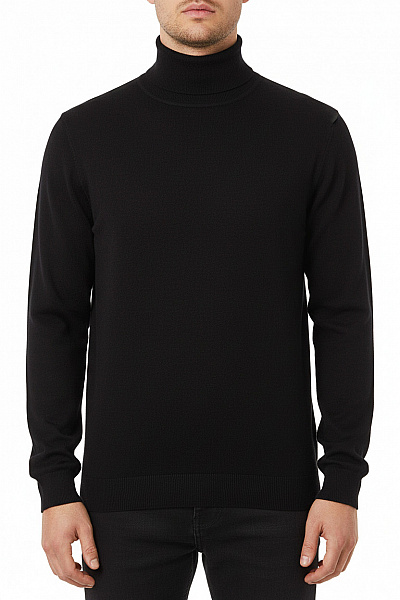 REPLAY Pánský černý Rolákový Svetr S Dlouhým Rukávem Basic Podzimní Velikost L