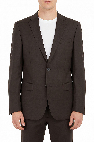 LAWRENCE GREY Polyesterové Společenské Sako Tmavě Hnědé Elegantní Jednořadé Moderní Velikost 46