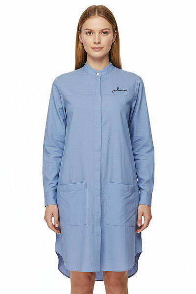 Galvanni Dámské Bavlněné Košilové šaty S Kapsami Modré Velikost S