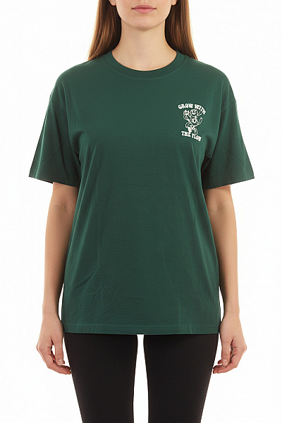 Sublevel Dámské Bavlněné Zelené Tričko S Krátkým Rukávem A Potiskem Vel. XL