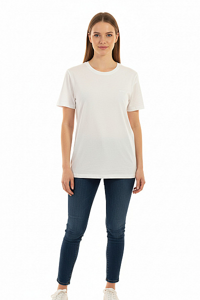 Hugo Boss Dámské Bílé Tričko Basic S Krátkým Rukávem A Kulatým Výstřihem Velikost S