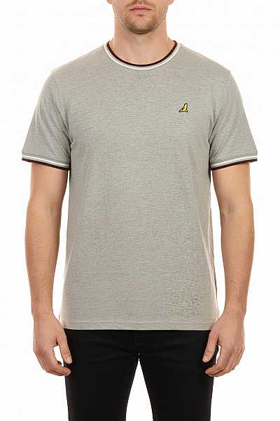 BRAVE SOUL Pánské šedé Tričko S Krátkým Rukávem A Výšivkou Basic Vel. XL