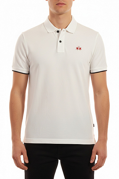 La Martina Bílé Dámské Polo Tričko S Krátkým Rukávem A Výšivkou Velikost M