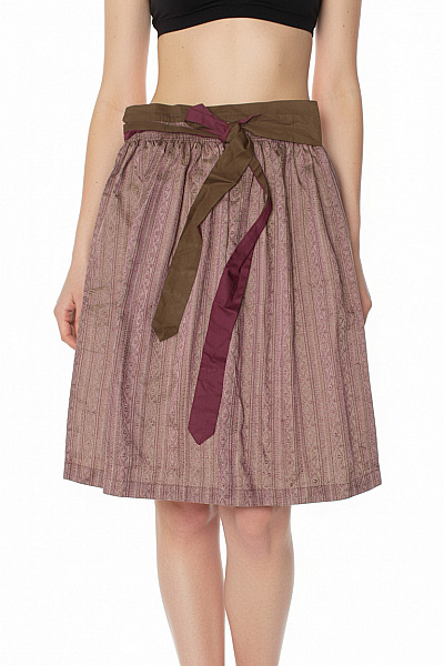Dlouhá Vzorovaná Sukně S Mašlí Růžová Hnědá Vel. 40