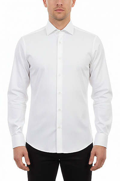 JOOP! Pánská Bílá Košile Dlouhý Rukáv Elegantní Vypasovaná Business Velikost 39