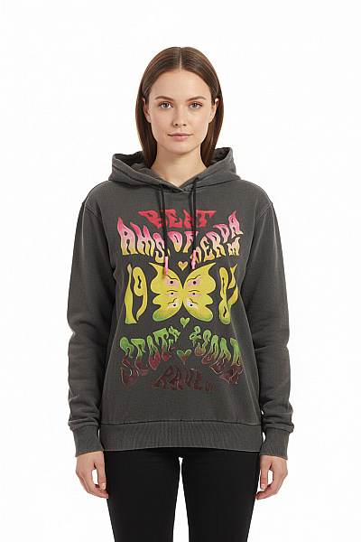 Scotch & Soda Dámská šedá Mikina Přes Hlavu Streetwear S Potiskem Vel. M