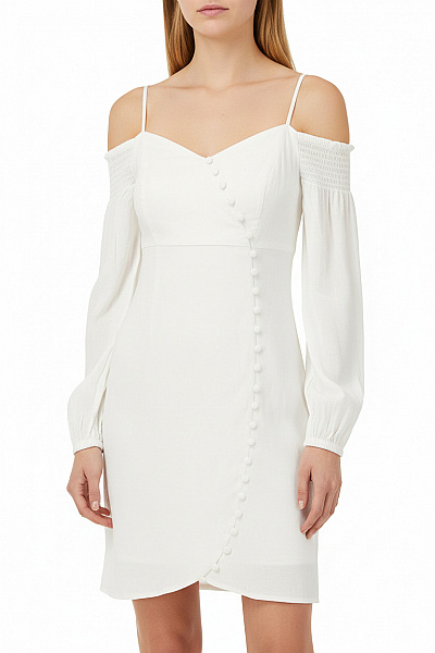 S.OLIVER Dámské Letní šaty S Dlouhým Rukávem A Odhalenými Rameny Vel. XS