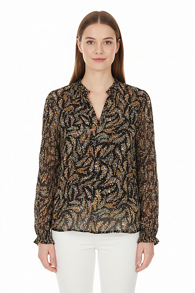 Dámská Halenka S Dlouhým Rukávem A Potiskem Velikost 36