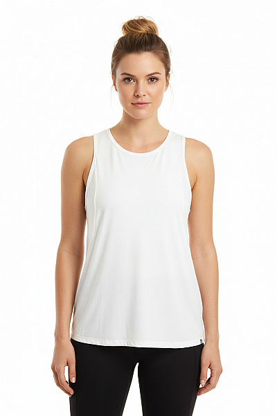 Soho Dámské Bílé Polyesterové Fitness Tílko Bez Rukávů Jednobarevné Basic Vel. XL