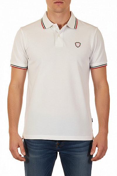 VERSACE Pánské Bílé Polo Tričko S Límečkem Krátký Rukáv Basic Velikost M