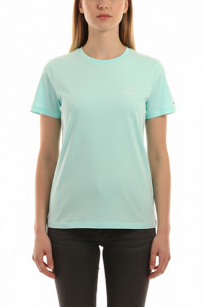 TOMMY HILFIGER Dámské Tričko S Krátkým Rukávem A Výšivkou Vel. M