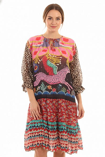 Dámské šaty Letní Boho Zvířecí Vzor Barevné Velikost Xs/s