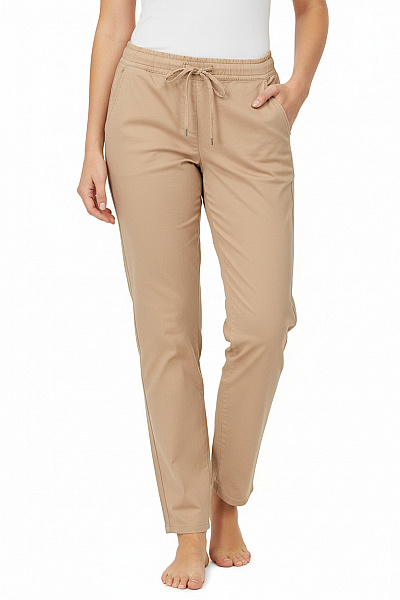 BRAX Dámské Rovné Kalhoty Bavlněné Hnědé