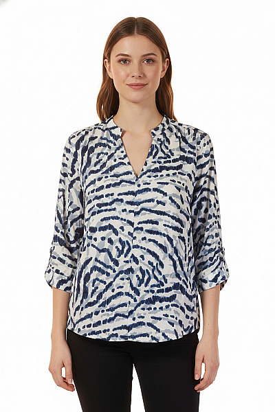 CODELLO Dámské Tričko S Potiskem Modré Batikované Velikost S