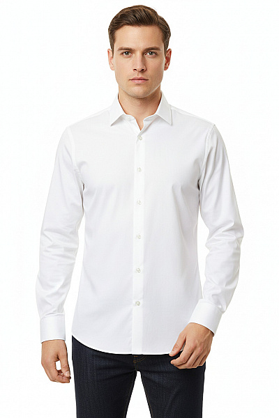 MICHAEL KORS Pánská Bílá Elegantní Košile S Dlouhým Rukávem Business Vel. 43