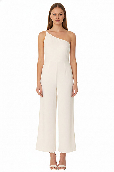 True Violette Bílý Overal Bez Rukávů Letní Společenský Velikost 8