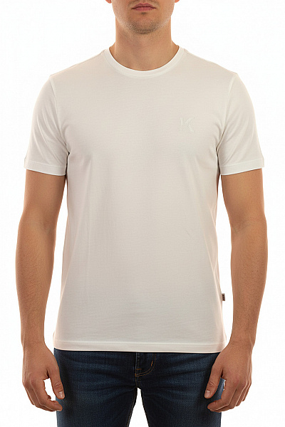 Karl Lagerfeld Pánské Tričko Krkátký Rukáv Bílé Basic S Výšivkou Velikost M
