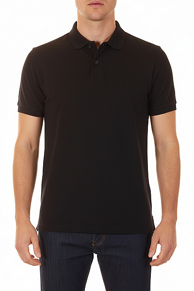 SUPERDRY Pánské Bavlněné černé Polo Tričko S Krátkým Rukávem Basic Velikost M