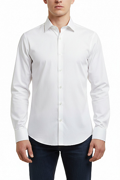 Hugo Boss Pánská Bílá Košile Dlouhý Rukáv Elegantní Business Slim Fit Vel. 40