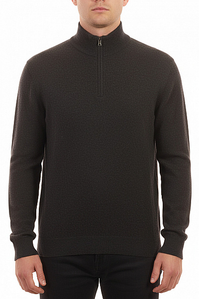 LAWRENCE GREY Pánský Tmavě šedý Rolák Pletený Svetr Na Zip Elegantní Vel. XXL