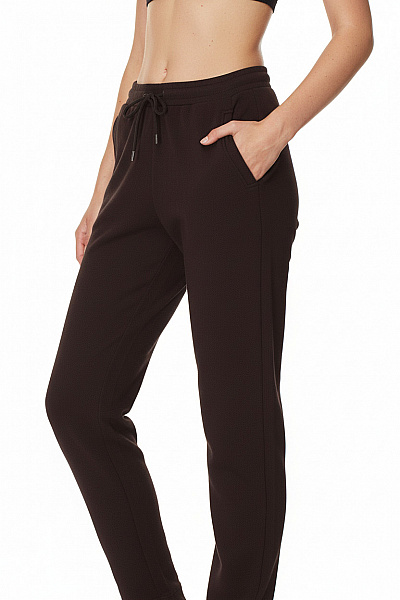 COMMA Dámské Tmavě Hnědé Tepláky S Kapsami A Pružným Pasem Velikost EU 34