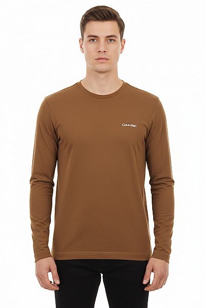 Calvin Klein Pánské Tričko S Dlouhým Rukávem Jednobarevné Bavlněné Basic Vel. L