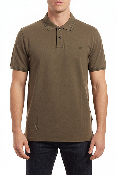 Carrera Pánské Khaki Polo Tričko S Krátkým Rukávem A Výšivkou Vel. 3xl