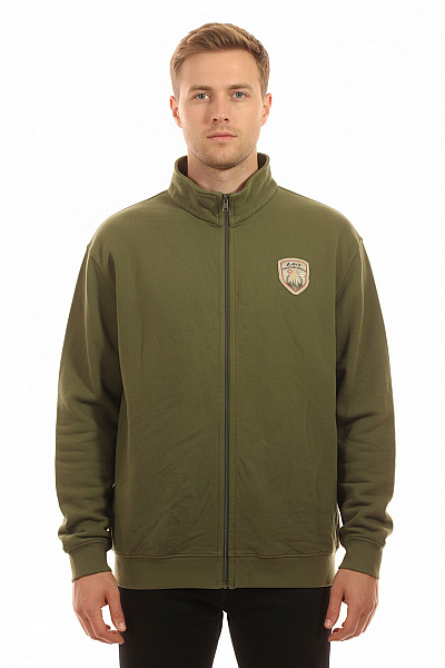 St.Moritz Zelená Bavlněná Mikina Bez Kapuce Na Zip S Výšivkou