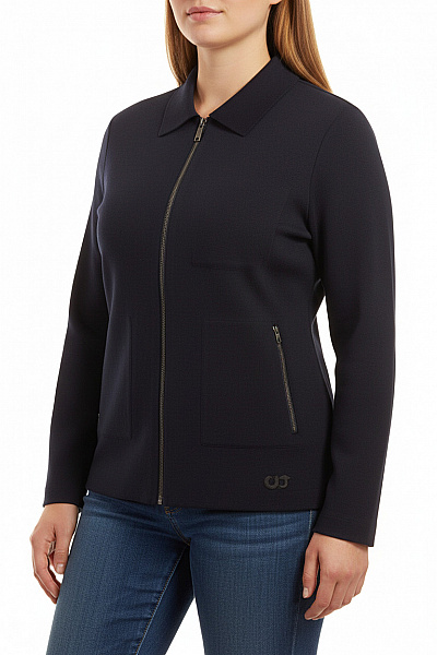 ALPHATAURI Dámská Polyesterová Přechodová Bunda černá Krátká Moderní Se Zipem Vel. XL